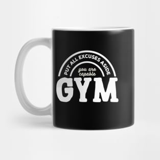 Achieve fitness goals slogan Mug